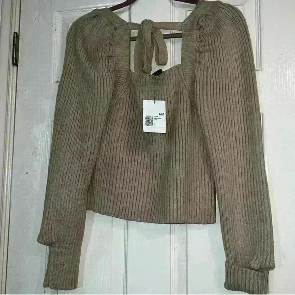 Puff sleeve square neck ribbed sweater NWT Forever21 Size large - Picture 5 of 6